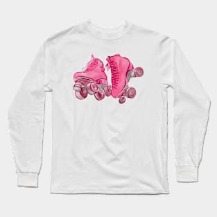 Pink Roller Skates Long Sleeve T-Shirt